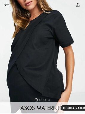 ASOS Maternity & Nursing Black Short Sleeve Tee